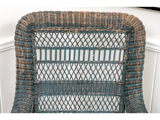 Vintage Woven Wicker Armchair
