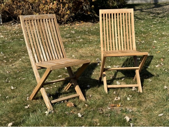 Pair Of Wooden Folding Chairs