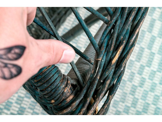 Vintage Woven Wicker Armchair