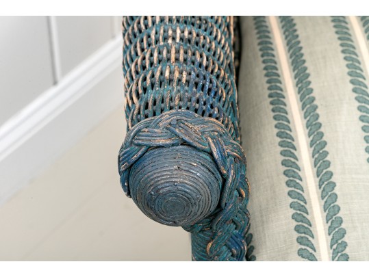 Vintage Woven Wicker Armchair