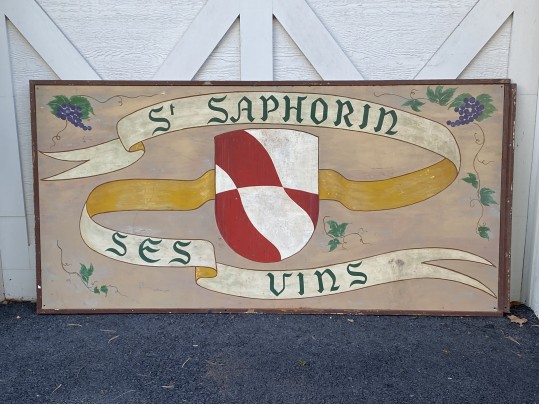 Large Painted Vintage Steel Sign