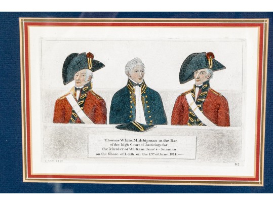 John Kay (Scotland, 1742-1826) Set Of Three Gilt Framed Hand Colored Portrait Engravings 
