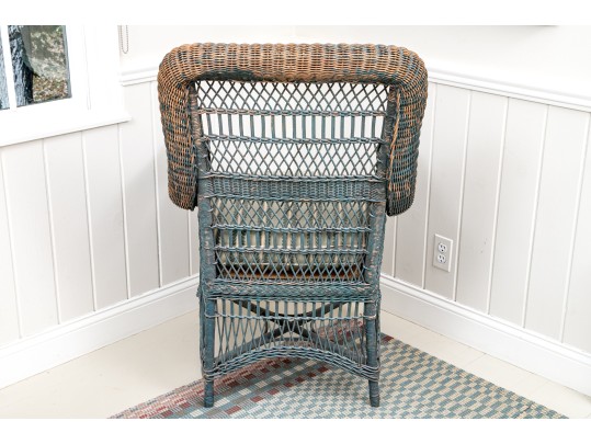 Vintage Woven Wicker Armchair