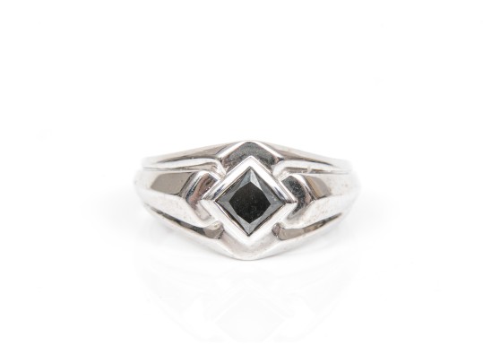 Sterling Silver Pair Of Retro Chunky Assorted Rings, Size 10