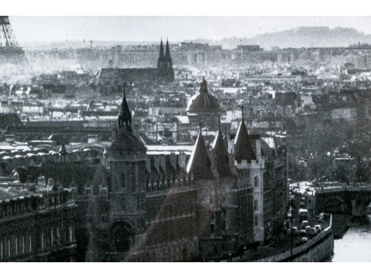 A Photographic Print Of Paris In Black And White