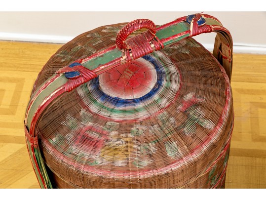 Pair Of Chinese Tiered Wedding Baskets, 20th C.