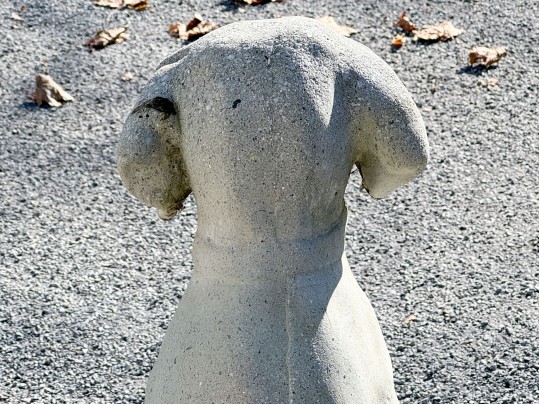 A Beautiful Vintage Cast Cement Sitting Retriever 
