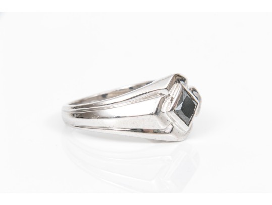 Sterling Silver Pair Of Retro Chunky Assorted Rings, Size 10