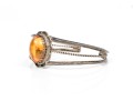 Assorted Lot Of Sterling And 800 Silver Amber Jewelry Pieces, Including A Cuff Bracelet