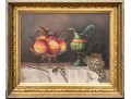 Oil On Canvas, Still Lie With Fruit And Water Pitcher