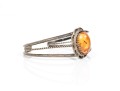 Assorted Lot Of Sterling And 800 Silver Amber Jewelry Pieces, Including A Cuff Bracelet