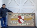 Large Painted Vintage Steel Sign