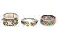Sterling Silver Lovely Collection Of Assorted Band Style Rings, Size 7.5