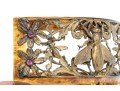 Vintage Gold Wash Metal Decorated Faux Tortoise Shell Hair Comb