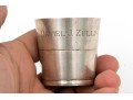 Vintage Presentation Sterling Silver And Silver Coin Shot Glass  2.385 Troy Ozs.