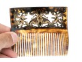 Vintage Gold Wash Metal Decorated Faux Tortoise Shell Hair Comb