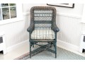 Vintage Woven Wicker Armchair