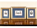 John Kay (Scotland, 1742-1826) Set Of Three Gilt Framed Hand Colored Portrait Engravings 