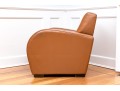 Art Deco Style Quality Leather Upholstered Comfortable Club Chair