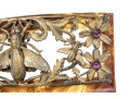 Vintage Gold Wash Metal Decorated Faux Tortoise Shell Hair Comb