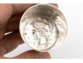Vintage Presentation Sterling Silver And Silver Coin Shot Glass  2.385 Troy Ozs.
