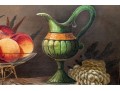 Oil On Canvas, Still Lie With Fruit And Water Pitcher