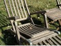 Gloucester Pair Of Teak Chaise Lounge Chairs With Side Table