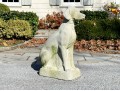 A Beautiful Vintage Cast Cement Sitting Retriever 