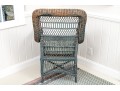 Vintage Woven Wicker Armchair
