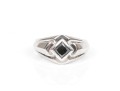 Sterling Silver Pair Of Retro Chunky Assorted Rings, Size 10