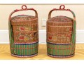 Pair Of Chinese Tiered Wedding Baskets, 20th C.
