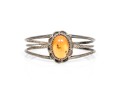 Assorted Lot Of Sterling And 800 Silver Amber Jewelry Pieces, Including A Cuff Bracelet