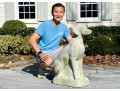 A Beautiful Vintage Cast Cement Sitting Retriever 