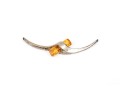 Assorted Lot Of Sterling And 800 Silver Amber Jewelry Pieces, Including A Cuff Bracelet