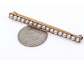 14k Yellow Gold Vintage Simple Seed Pearl Bar Pin