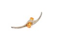 Assorted Lot Of Sterling And 800 Silver Amber Jewelry Pieces, Including A Cuff Bracelet