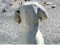 A Beautiful Vintage Cast Cement Sitting Retriever 