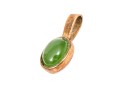 14k Yellow Gold Contemporary Oval Green Chalcedony Pendant