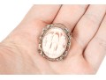 Sterling Silver Lovely Pair Of Vintage Cameo Brooches