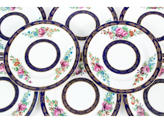 Set Of Ten English Crown Staffordshire Luncheon Plates