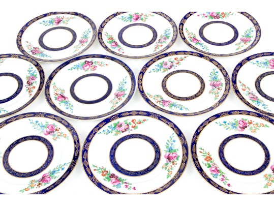 Set Of Ten English Crown Staffordshire Luncheon Plates