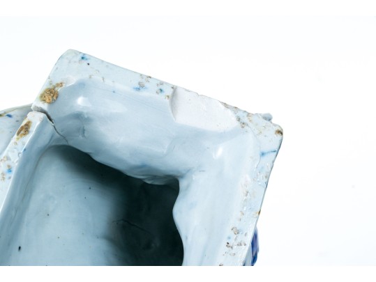 The Winkle Terracotta Co. Blue Splatter Ware Ceramic Eagle On Pedestal