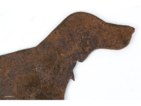 Vintage Cut Iron Panel, Hunting Dog
