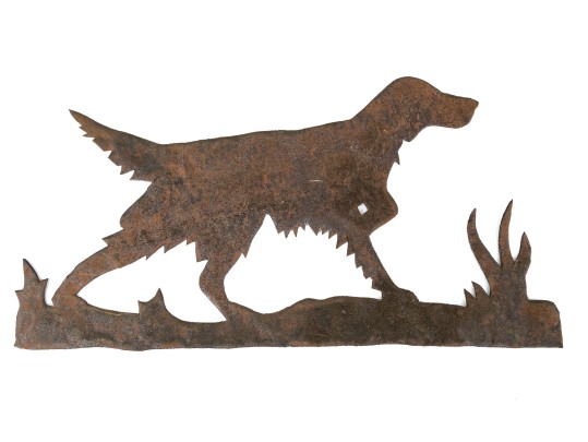 Vintage Cut Iron Panel, Hunting Dog