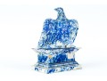 The Winkle Terracotta Co. Blue Splatter Ware Ceramic Eagle On Pedestal
