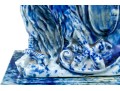 The Winkle Terracotta Co. Blue Splatter Ware Ceramic Eagle On Pedestal