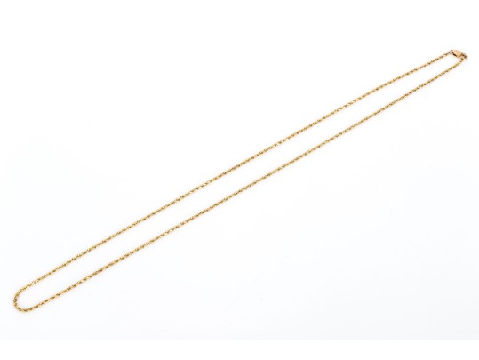 14k Yellow Gold Classic Rope Link Chain Necklace