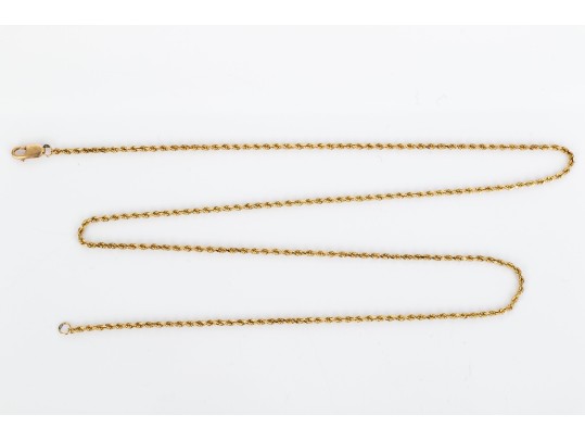 14k Yellow Gold Classic Rope Link Chain Necklace