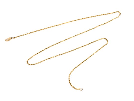 14k Yellow Gold Classic Rope Link Chain Necklace