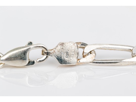 Collection Of Matching Sterling Silver Figaro Link Necklaces, And Bracelet